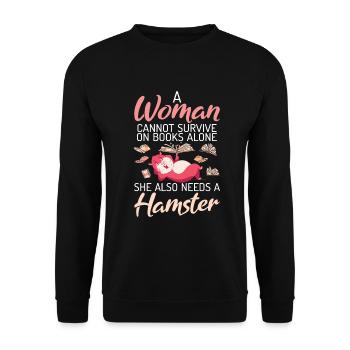 Hamster Lover Hamster Gift - Unisex Sweatshirt - black - Front - Alina (178cm) & Michal (187cm)