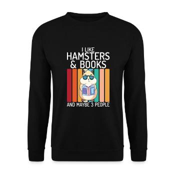 Hamster Liebhaber Hamster Geschenk - Unisex Pullover - Schwarz - Vorne - Alina (178cm) & Michal (187cm)