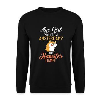Hamster Liebhaber Hamster Geschenk - Unisex Pullover - Schwarz - Vorne - Alina (178cm) & Michal (187cm)