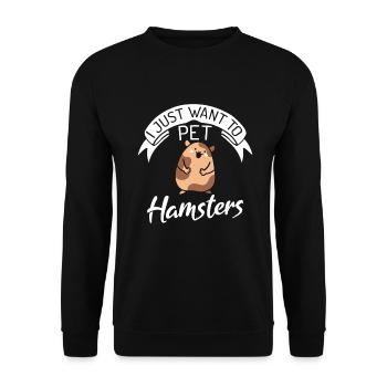 Hamster Lover Hamster Gift - Unisex Sweatshirt - black - Front - Alina (178cm) & Michal (187cm)