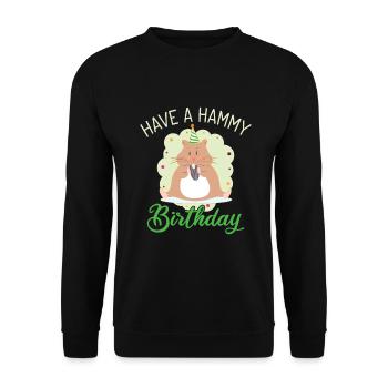 Hamster Liebhaber Hamster Geschenk - Unisex Pullover - Schwarz - Vorne - Alina (178cm) & Michal (187cm)