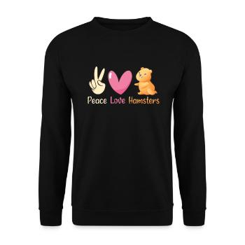 Hamster Lover Hamster Gift - Unisex Sweatshirt - black - Front - Alina (178cm) & Michal (187cm)
