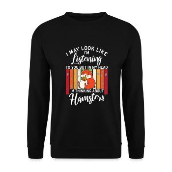 Hamster Lover Hamster Gift - Unisex Sweatshirt - black - Front - Alina (178cm) & Michal (187cm)