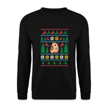 Hamster Liebhaber Hamster Geschenk - Unisex Pullover - Schwarz - Vorne - Alina (178cm) & Michal (187cm)