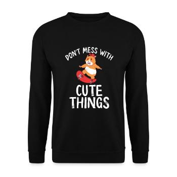 Hamster Lover Hamster Gift - Unisex Sweatshirt - black - Front - Alina (178cm) & Michal (187cm)
