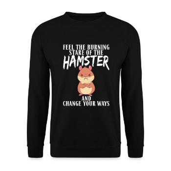 Hamster Lover Hamster Gift - Unisex Sweatshirt - black - Front - Alina (178cm) & Michal (187cm)