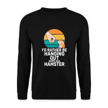Hamster Lover Hamster Gift - Unisex Sweatshirt - black - Front - Alina (178cm) & Michal (187cm)
