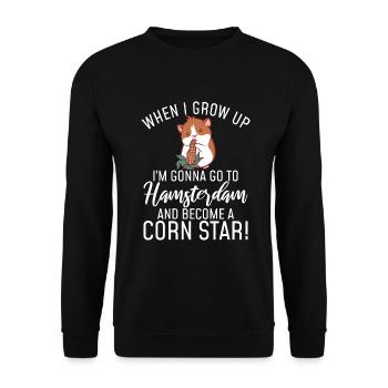 Hamster Lover Hamster Gift - Unisex Sweatshirt - black - Front - Alina (178cm) & Michal (187cm)