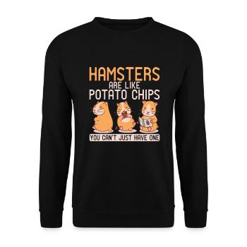 Hamster Lover Hamster Gift - Unisex Sweatshirt - black - Front - Alina (178cm) & Michal (187cm)