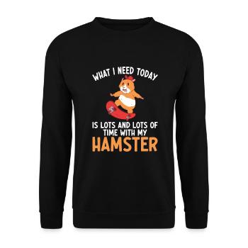 Hamster Lover Hamster Gift - Unisex Sweatshirt - black - Front - Alina (178cm) & Michal (187cm)