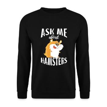 Hamster Liebhaber Hamster Geschenk - Unisex Pullover - Schwarz - Vorne - Alina (178cm) & Michal (187cm)