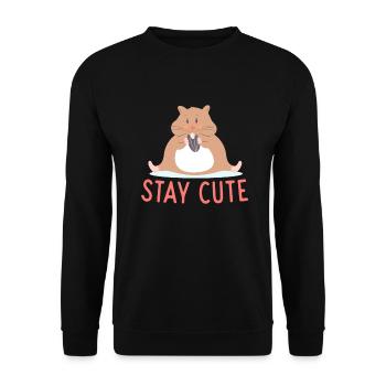 Hamster Lover Hamster Gift - Unisex Sweatshirt - black - Front - Alina (178cm) & Michal (187cm)