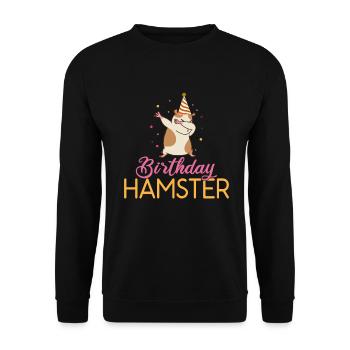 Hamster Liebhaber Hamster Geschenk - Unisex Pullover - Schwarz - Vorne - Alina (178cm) & Michal (187cm)