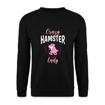 Hamster Liebhaber Hamster Geschenk - Unisex Pullover - Schwarz - Vorne - Alina (178cm) & Michal (187cm)