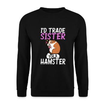 Hamster Lover Hamster Gift - Unisex Sweatshirt - black - Front - Alina (178cm) & Michal (187cm)