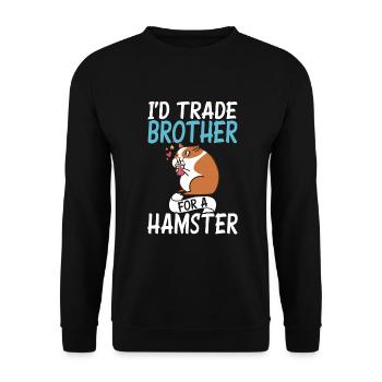Hamster Lover Hamster Gift - Unisex Sweatshirt - black - Front - Alina (178cm) & Michal (187cm)