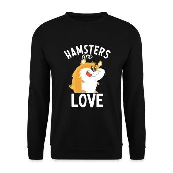 Hamster Lover Hamster Gift - Unisex Sweatshirt - black - Front - Alina (178cm) & Michal (187cm)