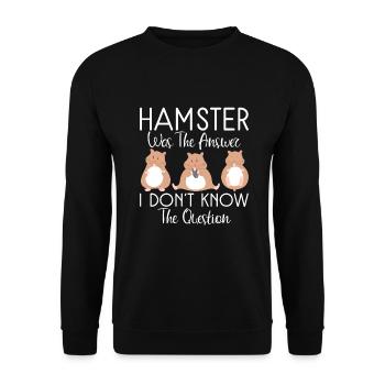 Hamster Lover Hamster Gift - Unisex Sweatshirt - black - Front - Alina (178cm) & Michal (187cm)