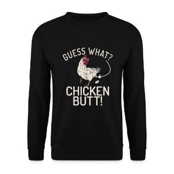 Cadeaux de poulet Propriétaire de poulet - Sweat-shirt Unisexe - noir - Devant - Alina (178cm) & Michal (187cm)