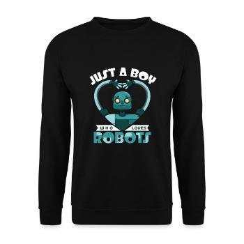 Roboter - Unisex Pullover - Schwarz - Vorne - Alina (178cm) & Michal (187cm)
