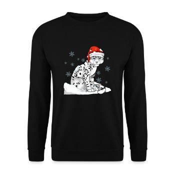 Schneeleopard - Unisex Pullover - Schwarz - Vorne - Alina (178cm) & Michal (187cm)