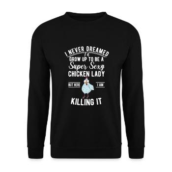 Cadeaux de poulet Propriétaire de poulet - Sweat-shirt Unisexe - noir - Devant - Alina (178cm) & Michal (187cm)