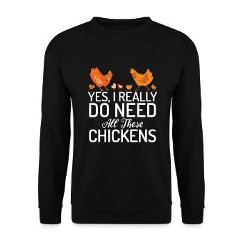 Cadeaux de poulet Propriétaire de poulet - Sweat-shirt Unisexe - noir - Devant - Alina (178cm) & Michal (187cm)