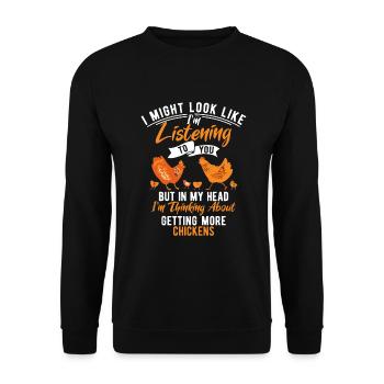 Cadeaux de poulet Propriétaire de poulet - Sweat-shirt Unisexe - noir - Devant - Alina (178cm) & Michal (187cm)