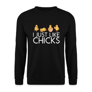 Cadeaux de poulet Propriétaire de poulet - Sweat-shirt Unisexe - noir - Devant - Alina (178cm) & Michal (187cm)