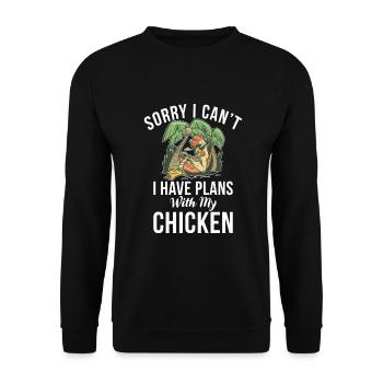 Cadeaux de poulet Propriétaire de poulet - Sweat-shirt Unisexe - noir - Devant - Alina (178cm) & Michal (187cm)