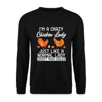 Cadeaux de poulet Propriétaire de poulet - Sweat-shirt Unisexe - noir - Devant - Alina (178cm) & Michal (187cm)