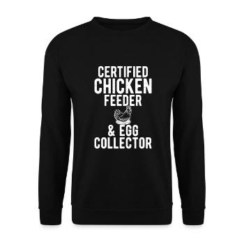 Cadeaux de poulet Propriétaire de poulet - Sweat-shirt Unisexe - noir - Devant - Alina (178cm) & Michal (187cm)