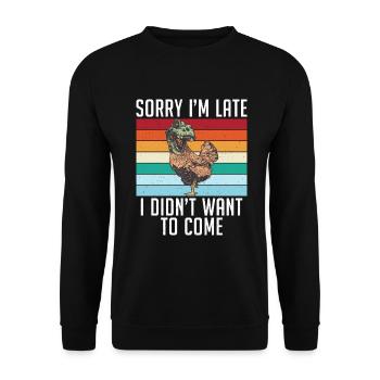 Cadeaux de poulet Propriétaire de poulet - Sweat-shirt Unisexe - noir - Devant - Alina (178cm) & Michal (187cm)