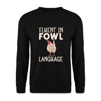 Cadeaux de poulet Propriétaire de poulet - Sweat-shirt Unisexe - noir - Devant - Alina (178cm) & Michal (187cm)