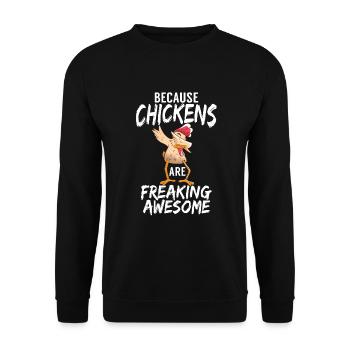 Cadeaux de poulet Propriétaire de poulet - Sweat-shirt Unisexe - noir - Devant - Alina (178cm) & Michal (187cm)