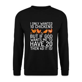 Cadeaux de poulet Propriétaire de poulet - Sweat-shirt Unisexe - noir - Devant - Alina (178cm) & Michal (187cm)