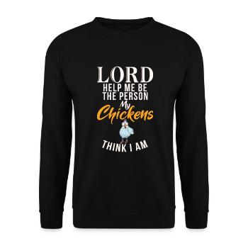 Cadeaux de poulet Propriétaire de poulet - Sweat-shirt Unisexe - noir - Devant - Alina (178cm) & Michal (187cm)