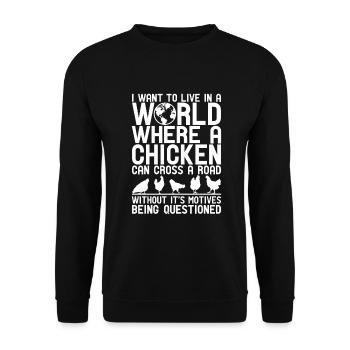 Cadeaux de poulet Propriétaire de poulet - Sweat-shirt Unisexe - noir - Devant - Alina (178cm) & Michal (187cm)