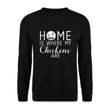 Cadeaux de poulet Propriétaire de poulet - Sweat-shirt Unisexe - noir - Devant - Alina (178cm) & Michal (187cm)
