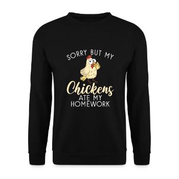 Cadeaux de poulet Propriétaire de poulet - Sweat-shirt Unisexe - noir - Devant - Alina (178cm) & Michal (187cm)