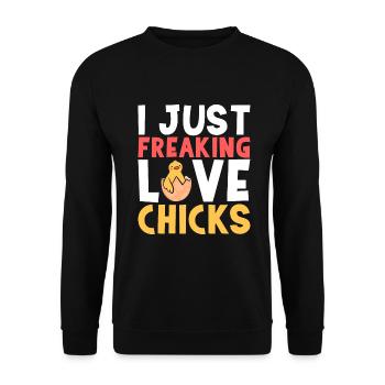 Cadeaux de poulet Propriétaire de poulet - Sweat-shirt Unisexe - noir - Devant - Alina (178cm) & Michal (187cm)