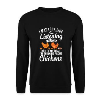 Cadeaux de poulet Propriétaire de poulet - Sweat-shirt Unisexe - noir - Devant - Alina (178cm) & Michal (187cm)