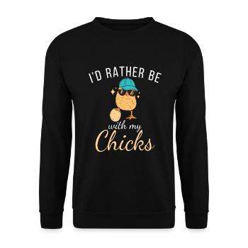 Cadeaux de poulet Propriétaire de poulet - Sweat-shirt Unisexe - noir - Devant - Alina (178cm) & Michal (187cm)