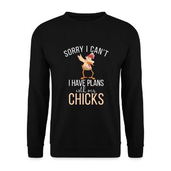 Cadeaux de poulet Propriétaire de poulet - Sweat-shirt Unisexe - noir - Devant - Alina (178cm) & Michal (187cm)