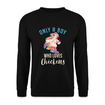 Cadeaux de poulet Propriétaire de poulet - Sweat-shirt Unisexe - noir - Devant - Alina (178cm) & Michal (187cm)