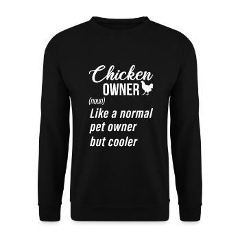 Cadeaux de poulet Propriétaire de poulet - Sweat-shirt Unisexe - noir - Devant - Alina (178cm) & Michal (187cm)