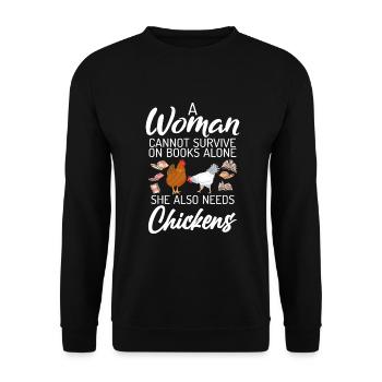 Cadeaux de poulet Propriétaire de poulet - Sweat-shirt Unisexe - noir - Devant - Alina (178cm) & Michal (187cm)