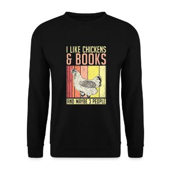 Cadeaux de poulet Propriétaire de poulet - Sweat-shirt Unisexe - noir - Devant - Alina (178cm) & Michal (187cm)