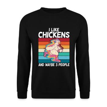 Cadeaux de poulet Propriétaire de poulet - Sweat-shirt Unisexe - noir - Devant - Alina (178cm) & Michal (187cm)