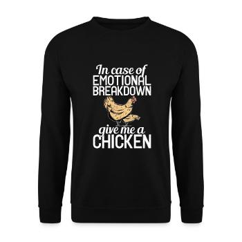 Cadeaux de poulet Propriétaire de poulet - Sweat-shirt Unisexe - noir - Devant - Alina (178cm) & Michal (187cm)